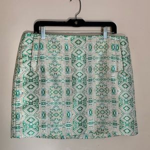 J.Crew metallic geometric print skirt